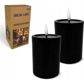 Svíčka SOLÁRNÍ LED SVÍČKA ČERNÁ venkovní svíčka 15 cm soumrakový senzor