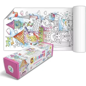 omalovánky Plakát na vybarvení princezna 70x16cm v krabičce 19x5x5cm