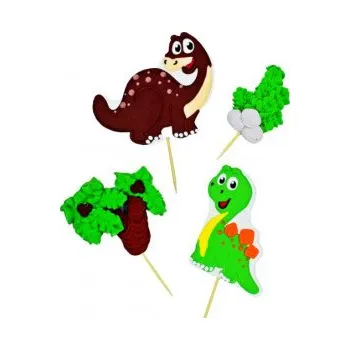 Jedlá dekorace na dort K Decor Cukrové zápichy Dinosauři č.1