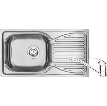 Nerezový dřez Deante Dřez Doppio nerez s odkapávačem s dřezovou baterií - ZENA0113