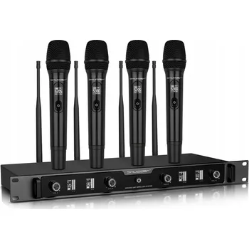 Mikrofon Bezdrátové mikrofony Shudder SDR2402 – sada 4 mikrofonů, 120 kanálů, HIT