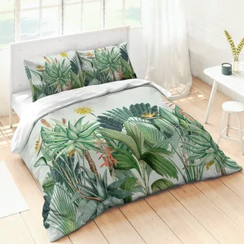 Povlečení Blancheporte Bavlněné povlečení Tropy bílá povlak na přikrývku 140x200 cm