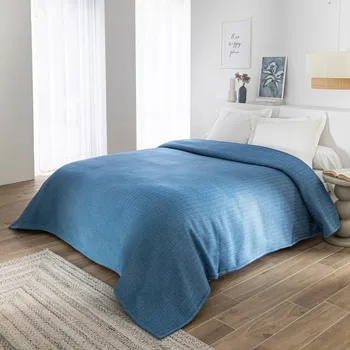 přikrývka Blancheporte Přikrývka Courtelle® 450 g/m² z vlny a akrylu azurová 140x240 cm