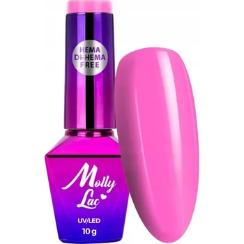 Přípravek na nehty Hybridní lak na nehty MOLLYLAC 10g Power Flower Fuchsia Č. 724