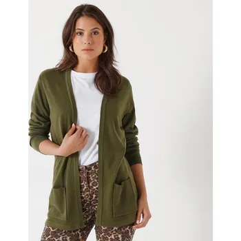 Dámské oblečení Blancheporte Kardigan bez zapínání khaki 54