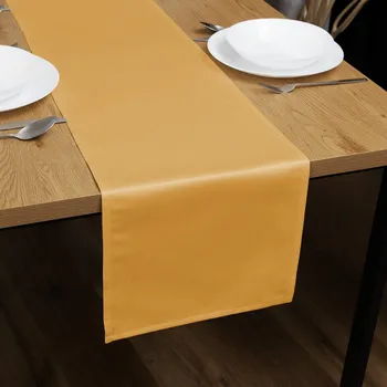ubrus Saténový běhoun na stůl polyesterový Satén LUX-029 Zlatý 35x120 cm
