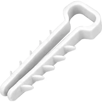 Kabelová příchytka na rychlou montáž, plochý kabel 11x7mm, bílá, 100 ks