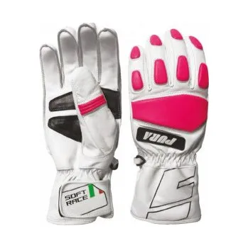 Moto rukavice Kožené rukavice ENERGIAPURA SOFT RACE bílo-růžové 5,5