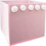 Úložný box Pompoms, 29x29x29 cm, růžová