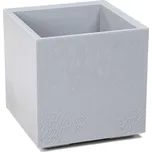 PLASTOVÝ KVĚTINÁČ NA KOLEČKÁCH BETONIQUE 40X40 CM IMITACE BETONU ŠEDÁ