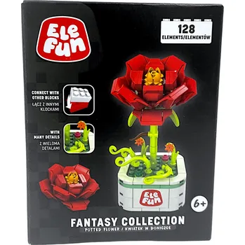ostatní stavebnice Elefun Fantasy Collection Květina v květináči červená Stavebnice 128 dílů