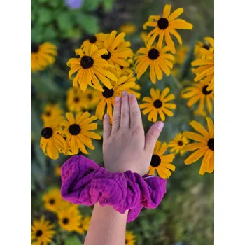 Mušelínová scrunchie s kapsičkou - dětská Barva: Fialová
