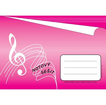 Sešit Nakladatelství Bobo Blok Notový sešit A5 16 listů notová osnova mix motivů