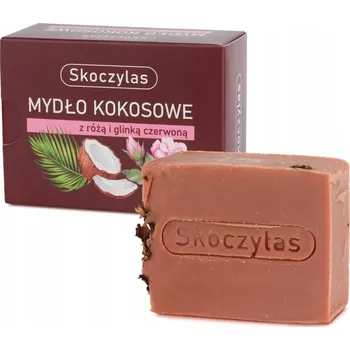 Mýdlo KOKOSOVÉ mýdlo s růží a červeným jílem - 100 g SKOCZYLAS PL