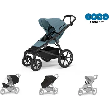 vozík za kolo Kočárek Thule Urban Glide 4-wheel Mid Blue + madlo + pláštěnka + moskytiéra