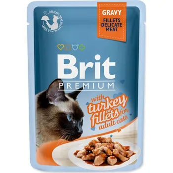 Kapsička BRIT Premium Cat Delicate Fillets in Gravy with Turkey (85g)