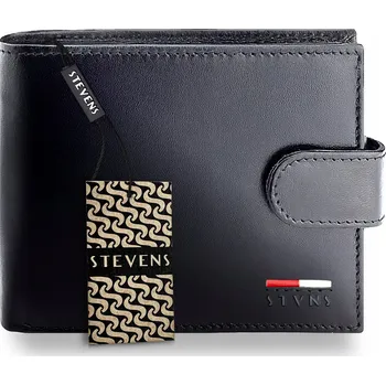 Peněženka Stevens peněženka z pravé lícové kůže černá muž