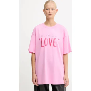 Dámské tričko Bavlněné tričko Twinset dámské, růžová barva, 252AQ2120 30X, vel. L