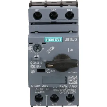 vypínač MOTOROVÝ VYPÍNAČ 3-FÁZOVÝ 11kW S00 18-25A SIEMENS SIRIUS 3RV2021-4DA10