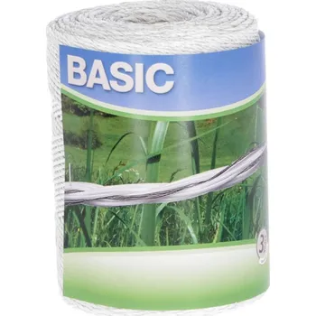 KERBL 441598 BASIC ohradníkové lanko 500m, 3 x 0,16mm Niro, bílá