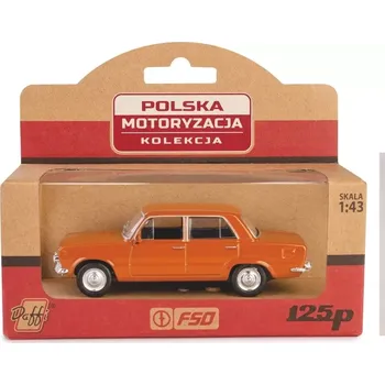 autíčko Kovový model PRL Fiat 125p v měřítku 1:43 – hnědý
