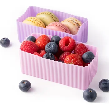 Svačinový box Lekkabox silikonové boxy na svačinu 2 ks - Rosa