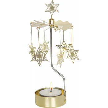 Svícen Pluto Design Rotující svícen Art Deco Star Gold