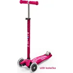 Micro Maxi Deluxe LED koloběžka shocking pink (růžová)