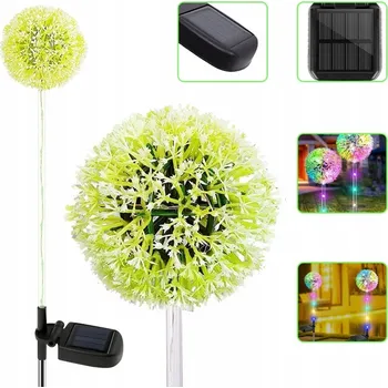 Venkovní osvětlení SOLÁRNÍ ZAHRADNÍ LAMPA LED 75CM ZAPICHOVACÍ KVĚT ČESNEK DEKORATIVNÍ