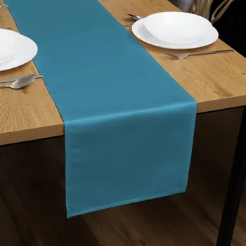 ubrus Saténový běhoun na stůl polyesterový Satén LUX-033 Petrolejově modrý 20x120 cm