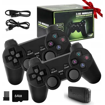 Herní konzole RETRO HERNÍ KONZOLE SE 2 BEZDRÁTOVÝMI OVLADAČI A PODPOROU 24 JAZYKŮ VČETNĚ POLSKÝ