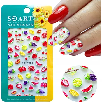 5D Samolepky na nehty s ovocnými vzory