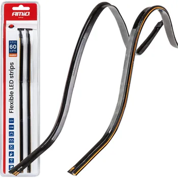 LED pásky COB do auta - boční jantarová 2x30cm 12V AMiO-04574