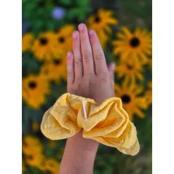 Mušelínová scrunchie s kapsičkou - dětská Barva: Žlutá