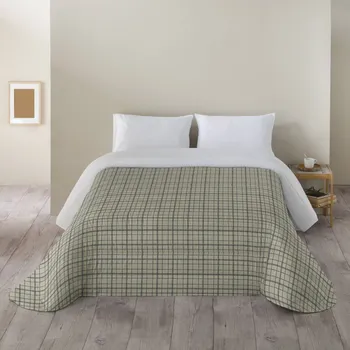 přikrývka Blancheporte Kostkovaná přikrývka z mikrovlákna 200g/m2 béžová/hnědošedá 220x240 cm