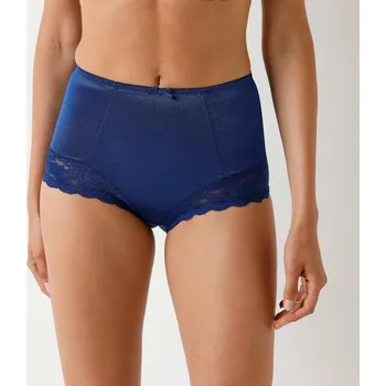 Kalhotky Blancheporte Sada 2 stahujících kalhotek Avila zn. Confidence Lingerie® ze saténového úpletu s krajkou nám. modrá+červená 50/52