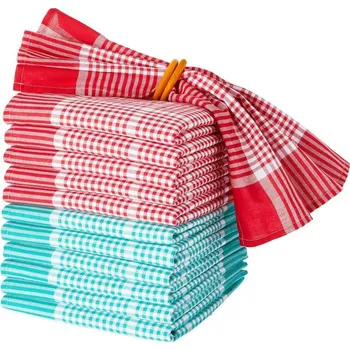 Utěrka Blancheporte Sada kostkovaných textilních ubrousků červená/bílá 4ks