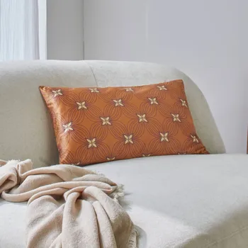 Polštář Blancheporte Obdélníkový velurový polštářek s potiskem květin karamelová