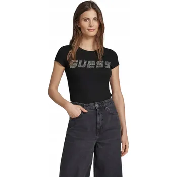 Dámské tričko TRIČKO trička GUESS s krátkým rukávem, nové, KIARA, černé rL