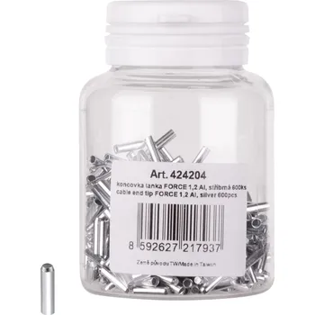 Lanko pro jízdní kolo Koncovka lanka Force 1,2 Al, stříbrná 600ks
