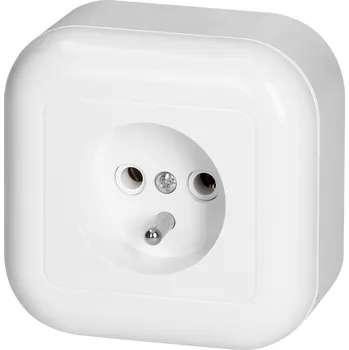 Elektrická zásuvka Nástěnná jednoduchá zásuvka 2P+E, 16A, 250V, FAN, bílá