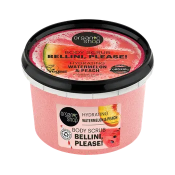 Tělový peeling ORGANIC SHOP Hydratační tělový peeling Bellini, please! Vodní meloun a broskev 250 ml