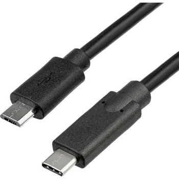 Mobilní telefon Akyga USB kabel USB Micro-B zástrčka, USB-C ® zástrčka 1.00 m černá AK-USB-16