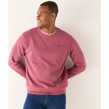 Pánská mikina Blancheporte Hřejivá mikina s kulatým výstřihem a výšivkou vpředu starorůžová 97/106 (L)