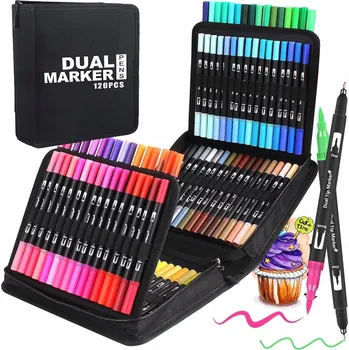 FIXY OBOUSTRANNÉ FIXY POPISOVAČE FIXY NA KRESLENÍ SADA 120 BAREV