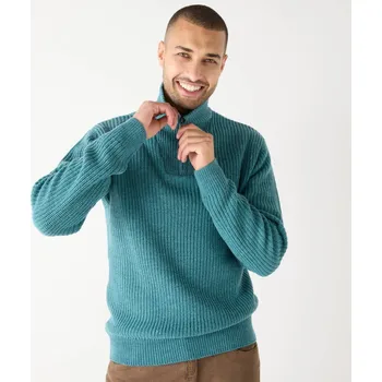 Dámský svetr Blancheporte Pulovr se stojáčkem na zip, hladký úplet s 30 % vlny zelená 137/146 (4XL)