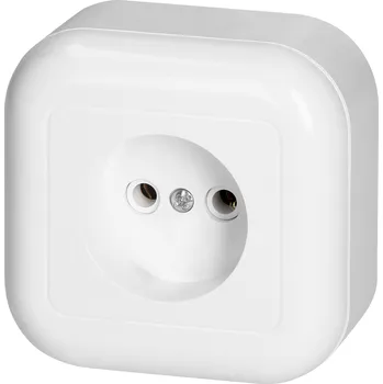 Elektrická zásuvka Nástěnná jednoduchá zásuvka 2P, 16A, 250V, FAN, bílá