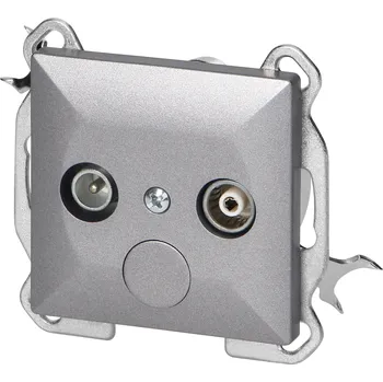 Elektrická zásuvka RTV koncová zásuvka 1,5 db Perla, 1,5dbt, GAP-P/K, antracit