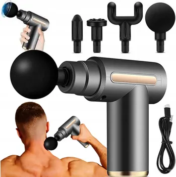 Masážní přístroj MASÁŽNÍ PISTOLE NA ZÁDA, TĚLO A CHODIDLA SE 4 NÁSTAVCI MASÁŽNÍ PŘÍSTROJ MASSAGE GUN VELKÁ