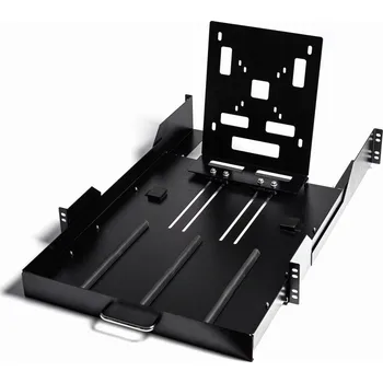 police Výsuvná police 2U do rackové skříně 19" se sklopným držákem monitoru Černá